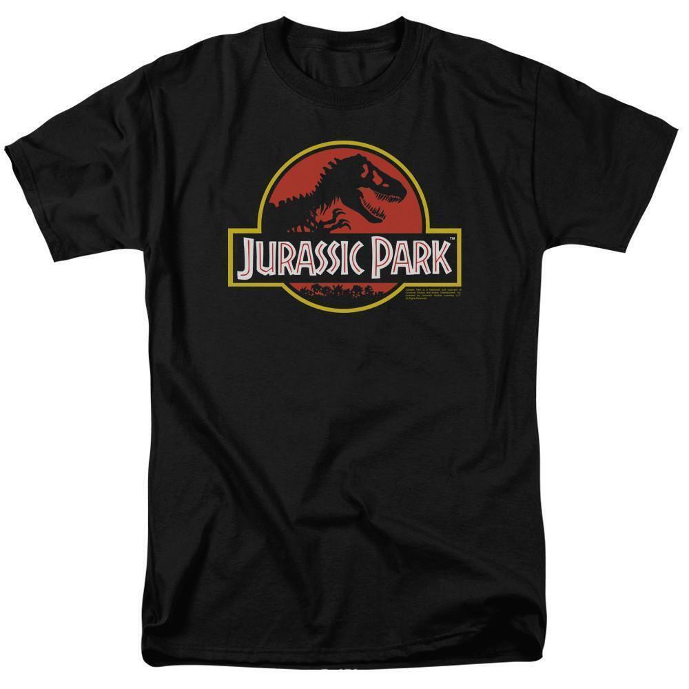 Jurassic Park Classic Logo Adult 181 T Shirt Black